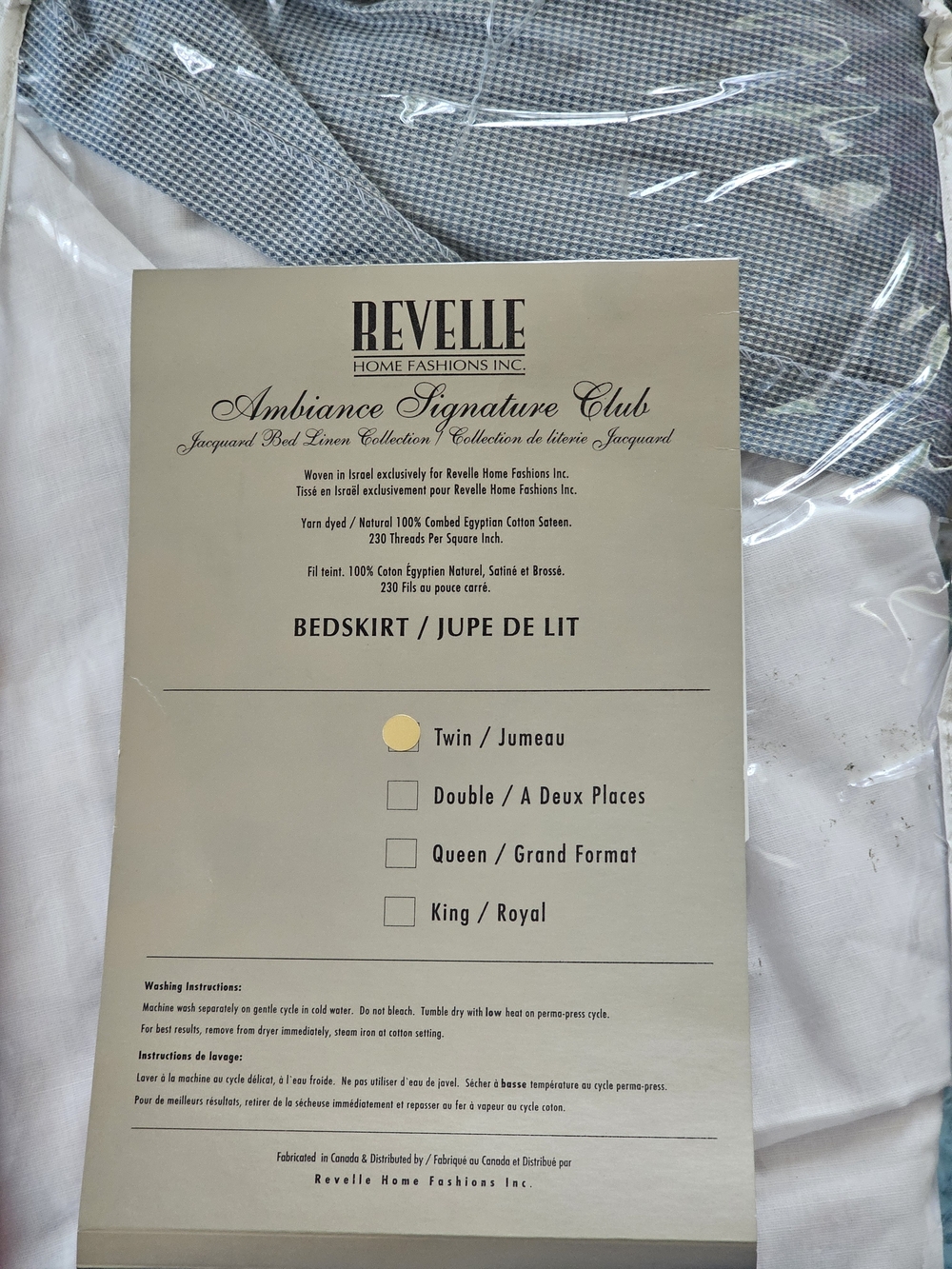 ❗️  REVELLE HOME FASHION BEDSKIRT - Light Blue Check ❗️NEW  UNISEX ❗️